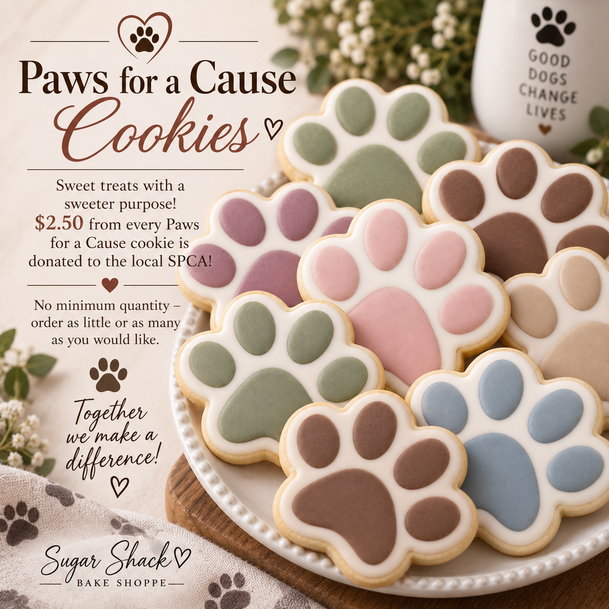 Paws for a Cause Sugar Cookie